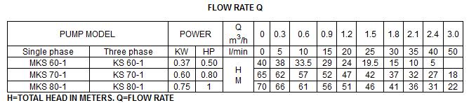 Bảng thông số kỹ thuật của máy bơm nước LuckyPro MKS60-1